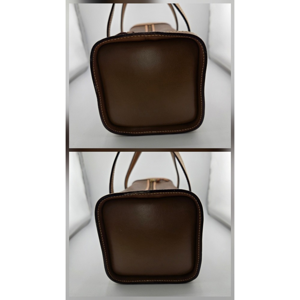 Etro Milano Paisley Print Barrel Bag Brown Leather Trim Vintage Cylinder Satchel - Picture 10 of 10